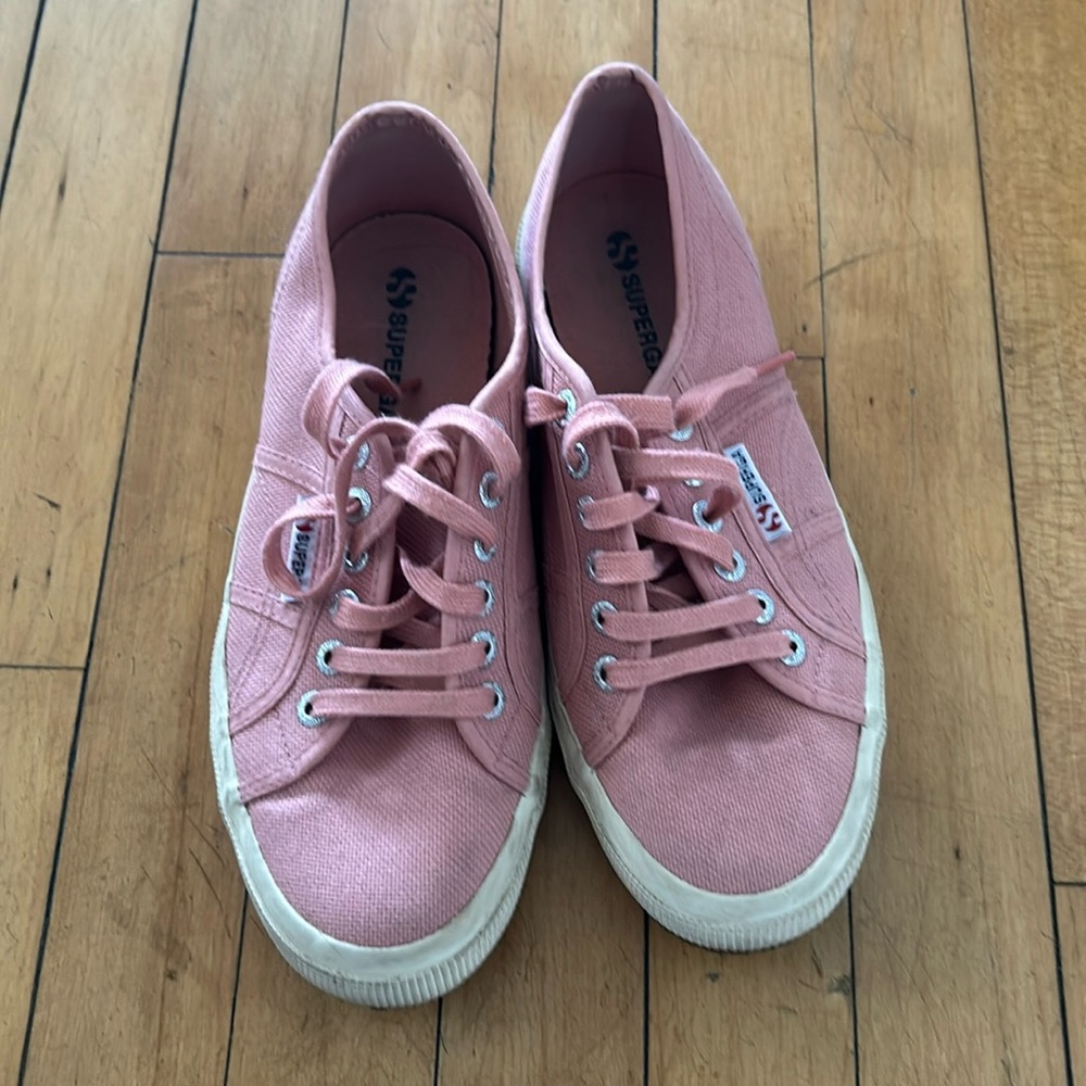 Superga pink tennis shoes. Size 8.5